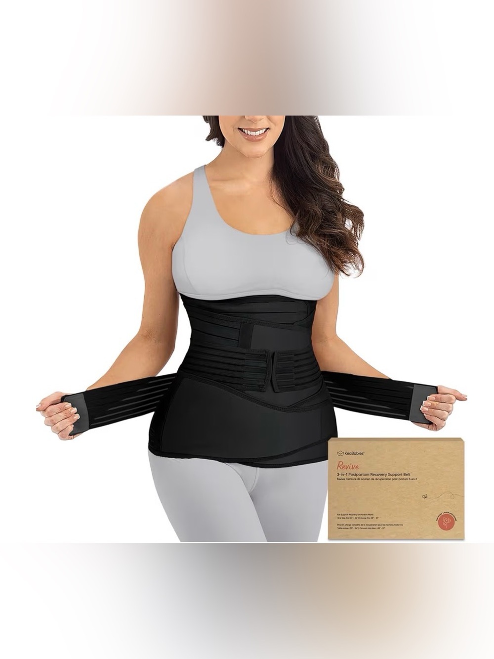 NIB KeaBabies Revive 3-in-1 Postpartum Support Recovery Belt M/L BLACK NEW
